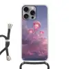 Kwallen - Roze - Wolken Hoesje iPhone 16 Pro Max met koord klein -3d