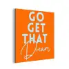 Oranje - Blauw - Go get that dream aluminium wit klein -3d
