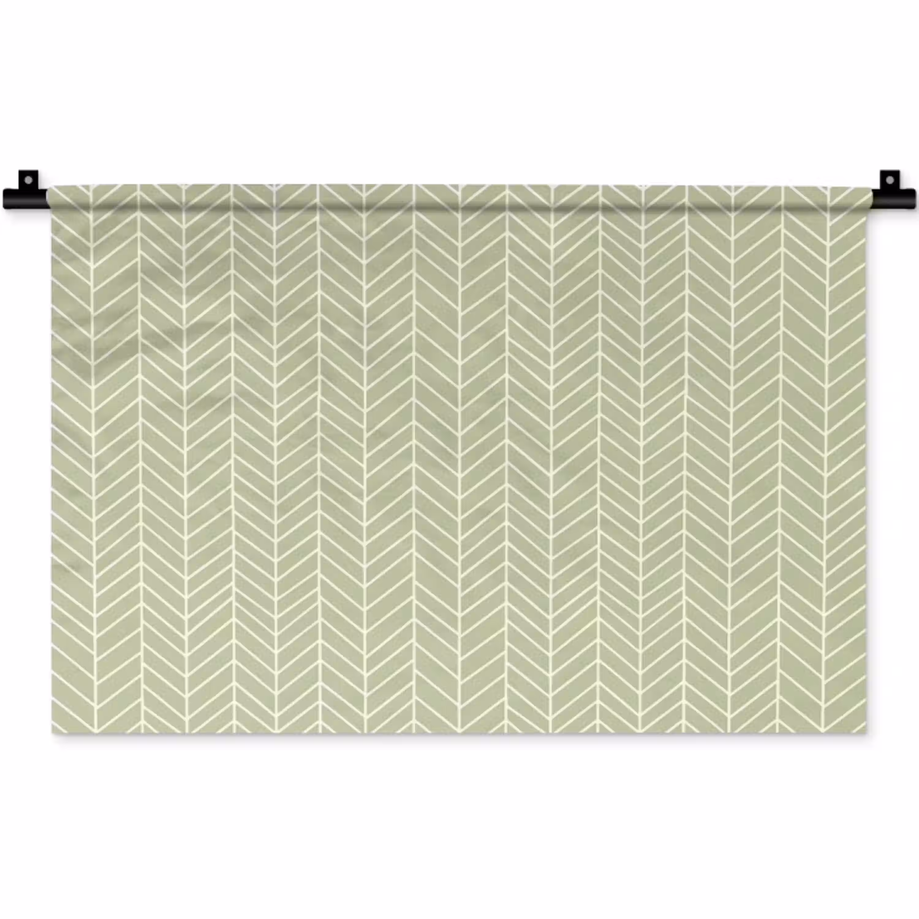 Saliegroen - Visgraat - Geometrisch - Patroon Wandkleed katoen klein 269 -zz3d