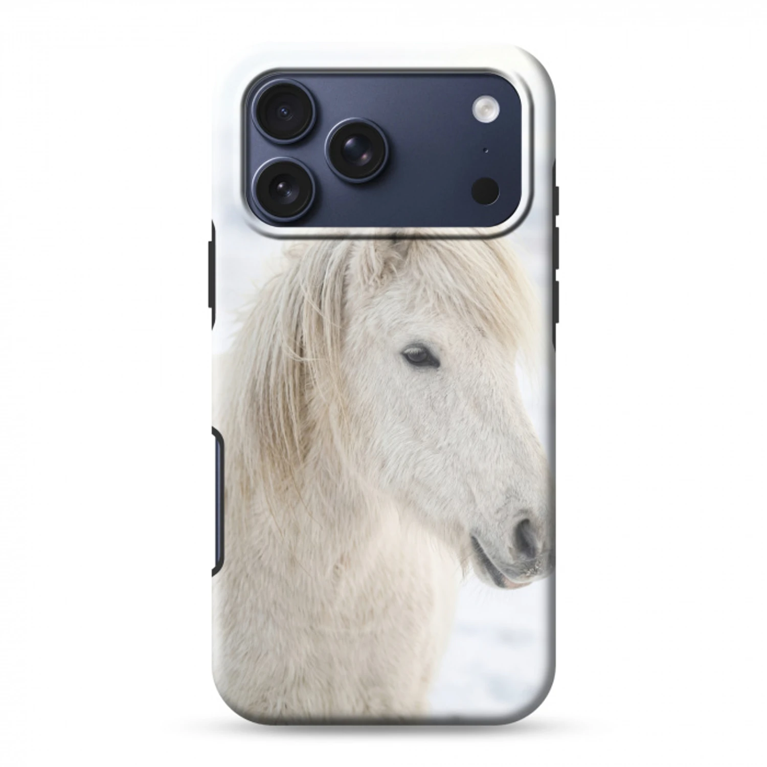 Paard - Kop - Winter - Dieren - Wit Toughcase MagSafe Apple iPhone 17 Pro Max klein -3d