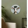 Koe - Zwart - Wit - Kok Wandcirkel kunststof plaat 5mm dik klein -sfeer3