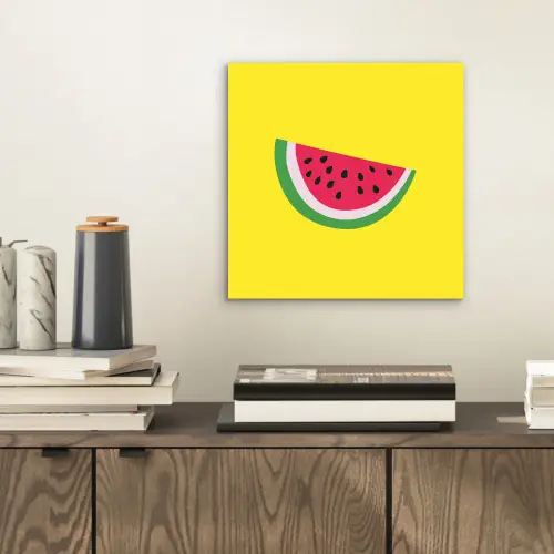 Fruit - Watermeloen - Geel aluminium wit klein -sfeer1