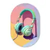 Koptelefoon - Mintgroen - Draad Wandcirkel Ovaal Forex klein -3d