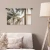 Gebouw - Palmbomen - Beige - Zon Wandkleed katoen klein -sfeer4