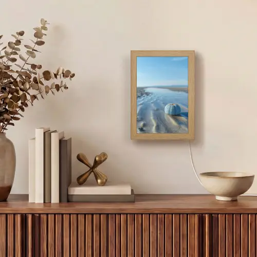Strand - Schild - Water - Blauw Light Box met kabel (Tafellamp) klein -sfeer2