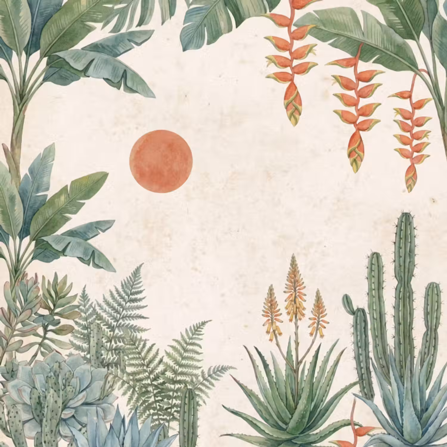 Behang - Woestijn - Planten - Groen
