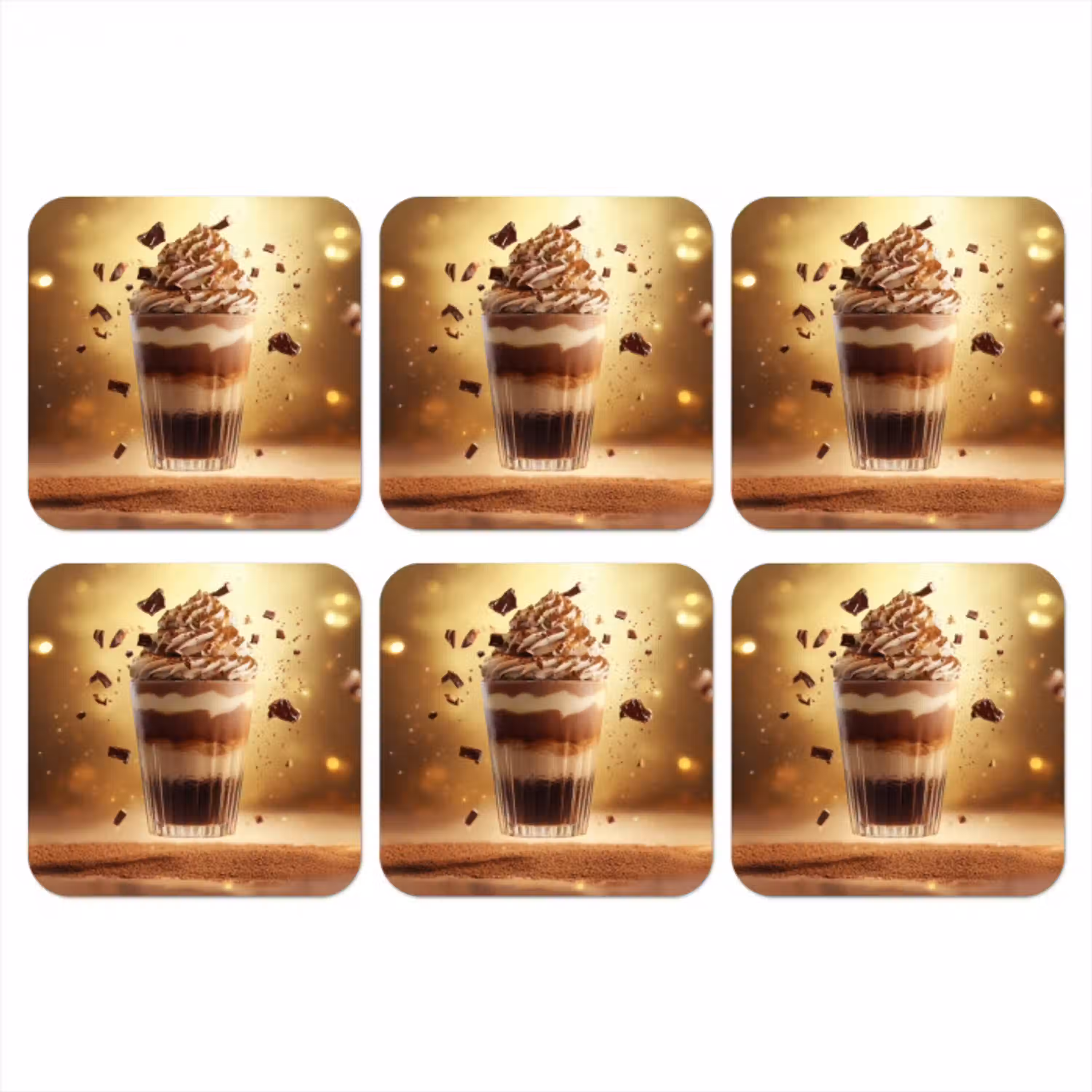 Dessert - Chocolade - Zoet - Eten onderzetter kurk middel -3d