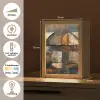 Kunst - Bruin - Abstract - Hout motief Light Box met kabel (Tafellamp) klein -USP_NL