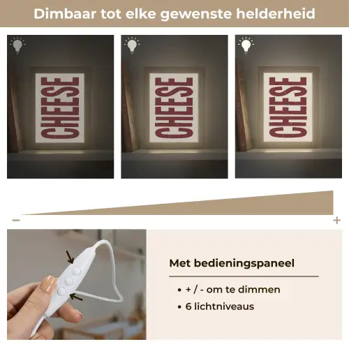 Vintage - Rood - Decoratie - Japandi Light Box met kabel (Wandlamp) klein -USP_dimbaarNL