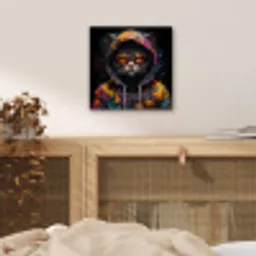 Kat - Jas - Graffiti - Bril - Zwart aluminium wit klein -sfeer3