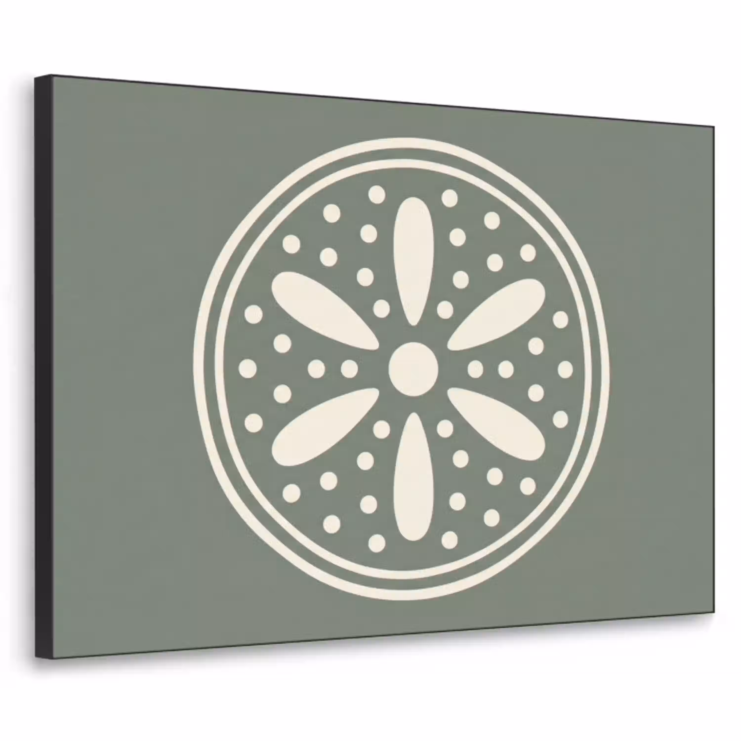 Patroon - Cirkel - Abstract - Groen - Decoratie Textielframe zwart klein -3d