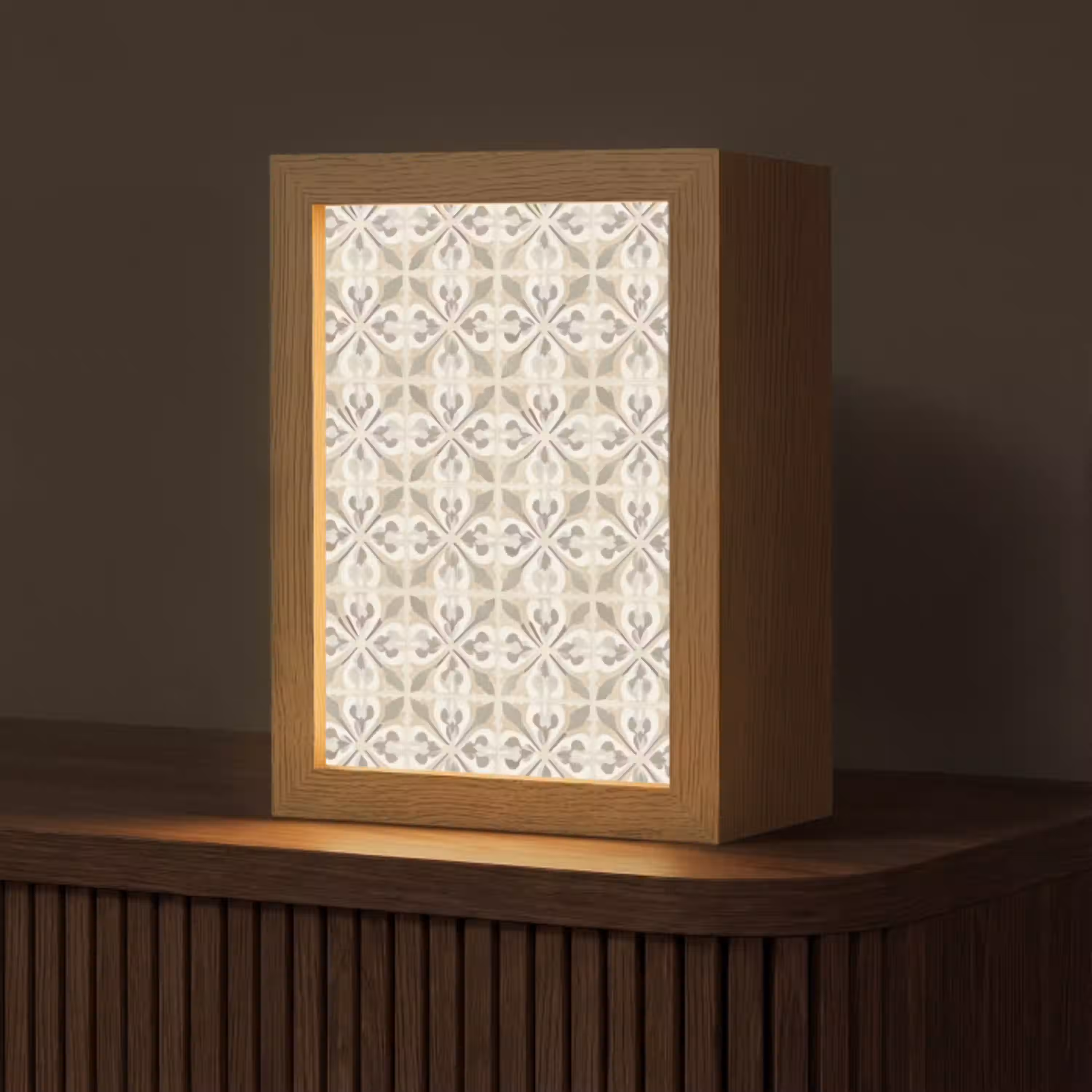 Tegel - Motief - Beige Light Box met kabel (Tafellamp) klein 925 -z3d_website
