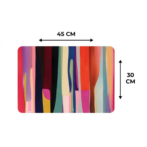 Kleurbanen - Verticaal - Kleurrijk Placemat vinyl groot -specs