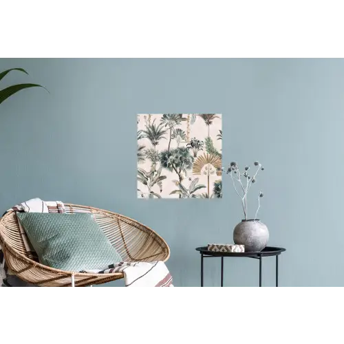 Inductie afdekplaat - Vintage - Jungle - Dieren - Natuur - Inductie beschermer Muursticker klein -plant