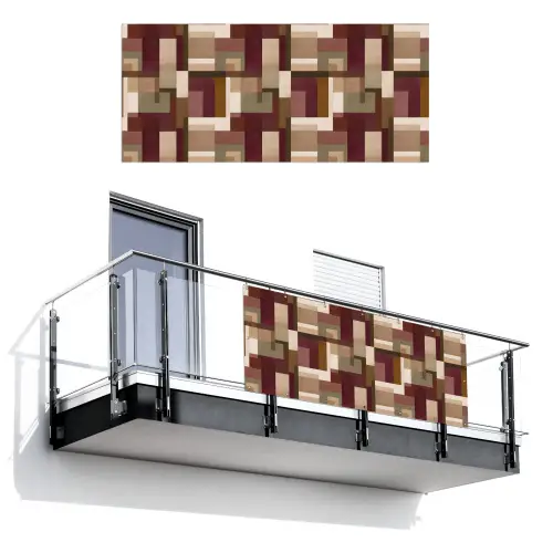 Modern - Geometrie - Kleurrijk Balkonbeschermer Duitsland klein 596 -3d