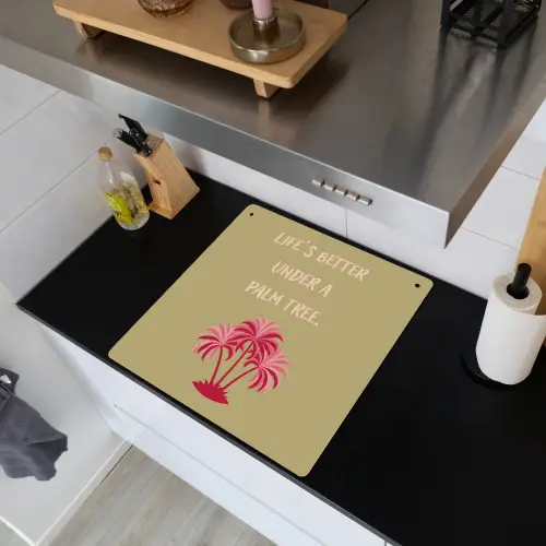 Groen - Zomer - Quote - Palmboom Inductie beschemer met haakjes middel -sfeer1