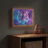 Tijger - Kleurrijk - Rook - Dieren Light Box met batterij (Wandlamp kind) middel -sfeer5_kind