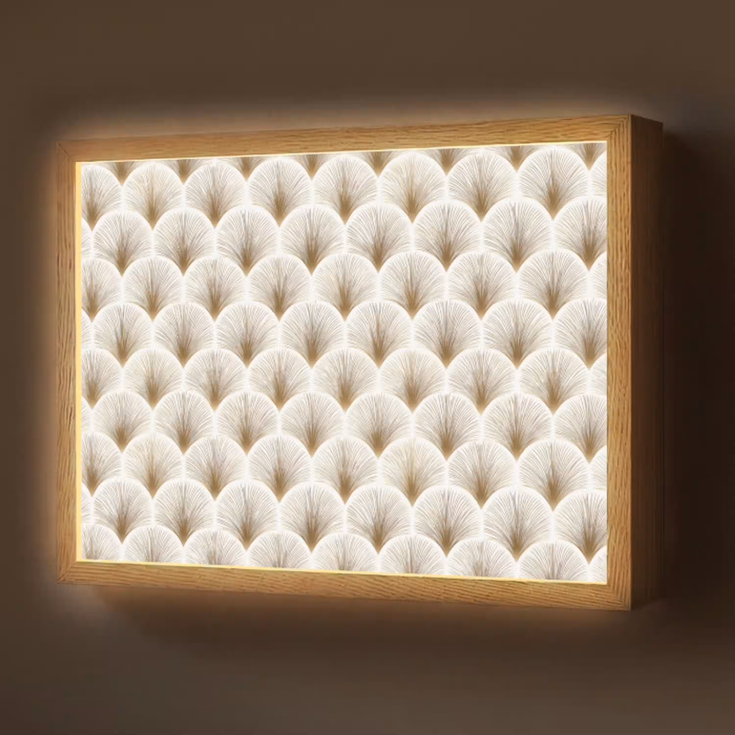 Waaiers - Art Deco - Elegant - Goud - Wit Light Box met batterij (Wandlamp) middel 907 -z3d_website