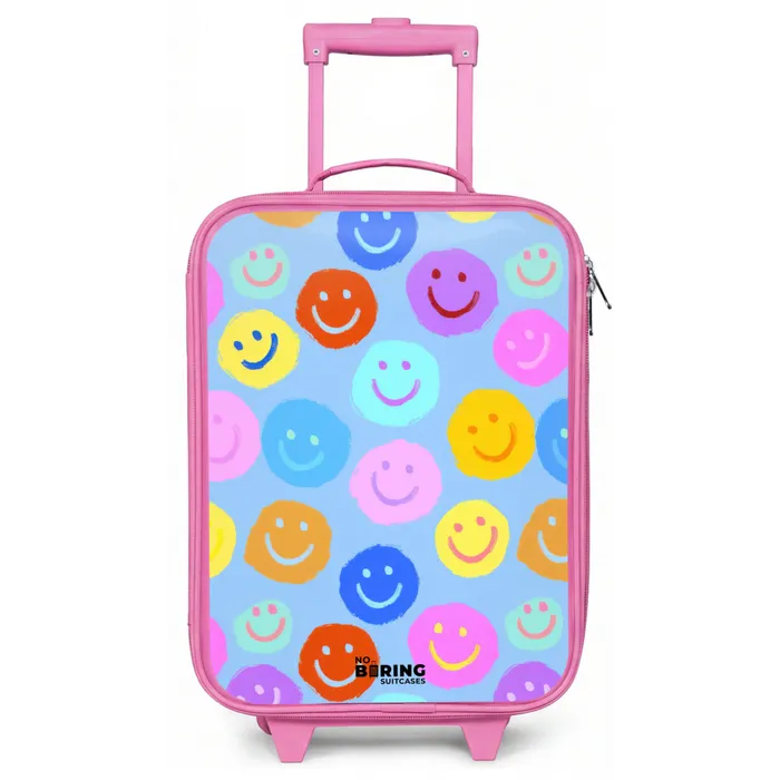 Vrolijk patroon van smileys Kinderkoffer - Roze klein -zz3dotto