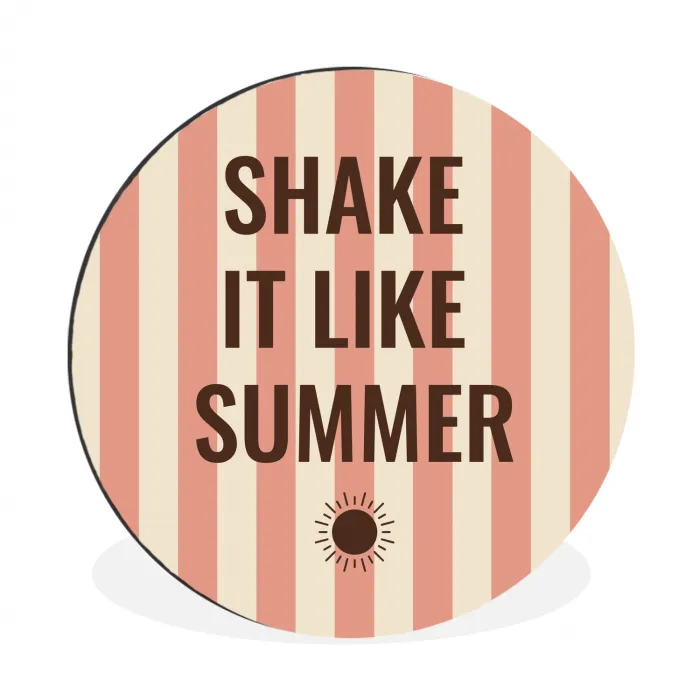 Zomer - Quote - Strepen Wandcirkel aluminium klein -3d