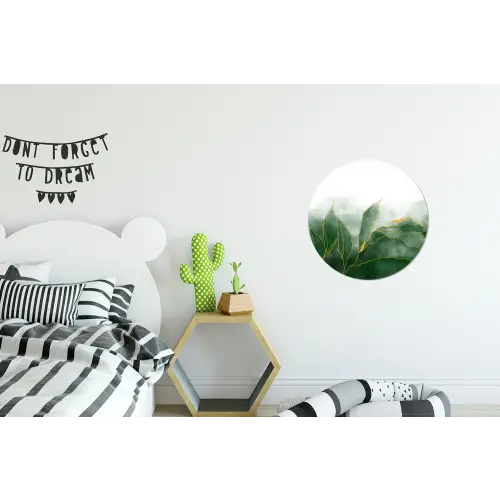 Marmer - Groen - Luxe - Goud - Marmerlook Wandcirkel aluminium klein -kinderkamer