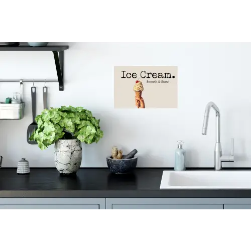 Ice cream - Softijs - Kleurrijk - Kers Muursticker klein -keuken