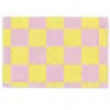 Schaakbord patroon - Geel - Roze - Blokjes Deurmat klein -zkaufland3d