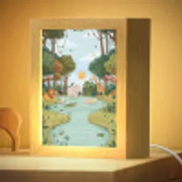 Jungle - Oase - Dieren - Kleurrijk Light Box met kabel (Kinderlampje) klein -zzzz_3d_website