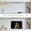 Ananas - Fruit - Water - Planten - Zwart keuken achterwand spatscherm klein -voor_na_NL