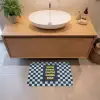 Patroon - Geblok - Blauw - Slow down you're doing fine Badmat klein -sfeer1
