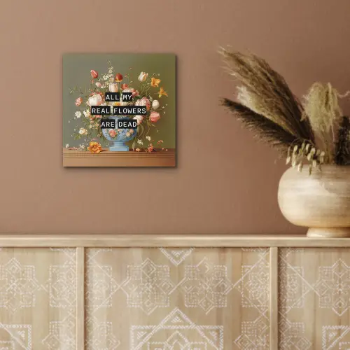Bloem - Quote - Vintage - Art aluminium wit klein -sfeer4