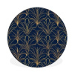 Deco - Waaier - Blauw Wandcirkel aluminium klein 190 -3d