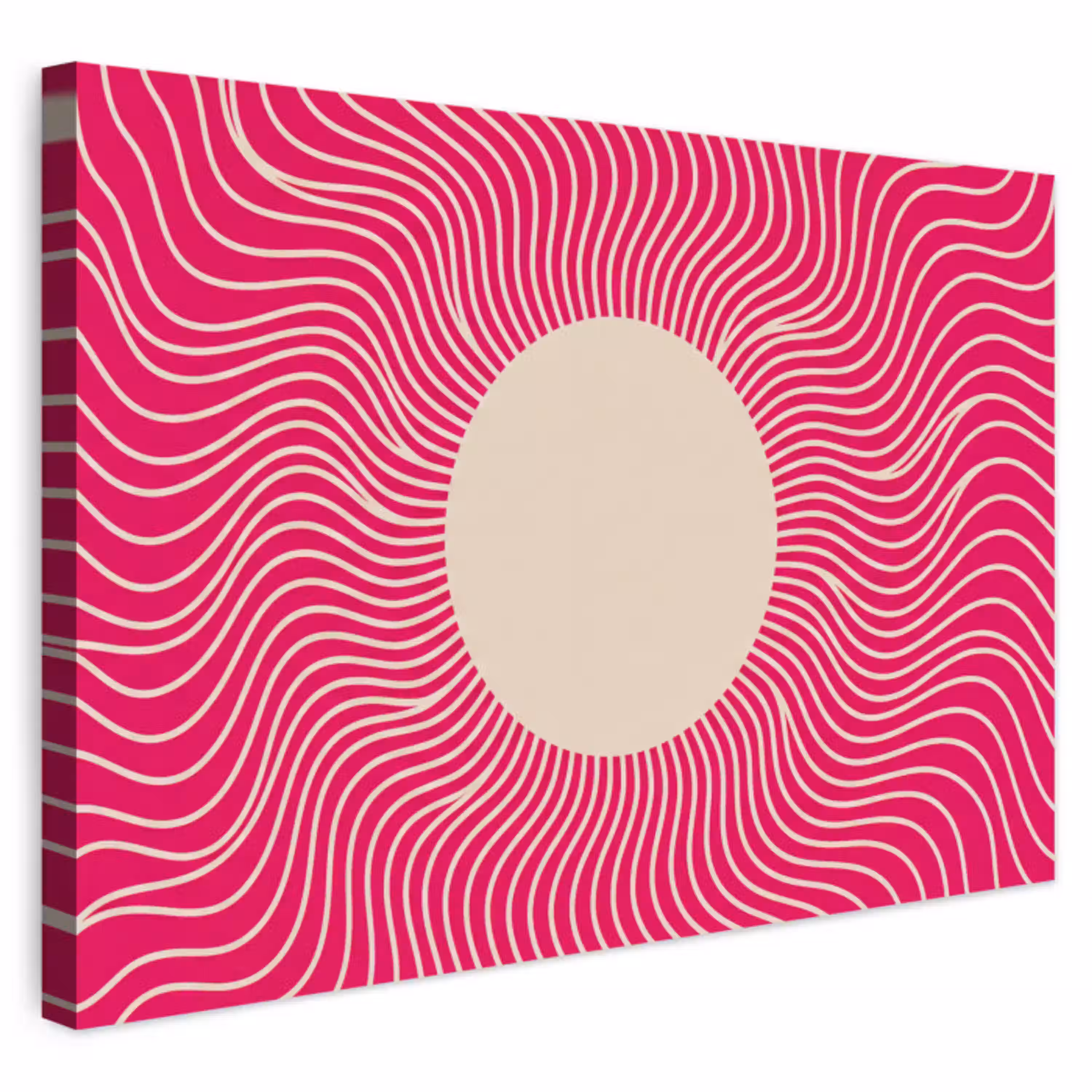 Abstract - Patroon - Roze Tuinposter op houten frame 2 cm dik klein -3d