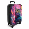 Kat met jas in kleurrijke stad NBS - Handbagage koffer - Kinderen Unisex middel -productfoto_3d