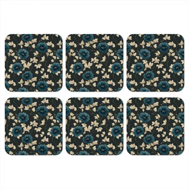Onderzetter - Botanisch - Bloemen - Blauw