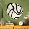 Abstract - Lijnen - Modern - Beige Wandcirkel Organisch Plexiglas middel -sfeer2