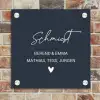 Effen blauw - Sierlijk Naambord Vierkant klein -sfeer2