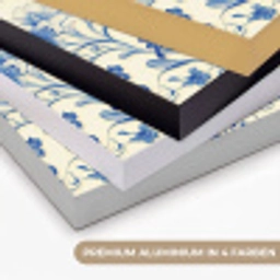 Vlinders - Bloemen - Blauw - Botanisch Textielframe zwart klein 947 -USP_kleurenDE