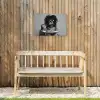 Vrouw - Pasta - Zwart - Wit Tuinposter op houten frame 2 cm dik klein -sfeer4