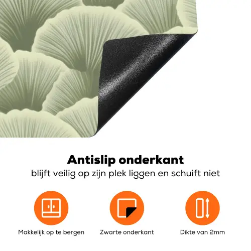Waaier - Blad - Groen Inductie beschermer vinyl 3mm klein 276 -zzzzzzz-td-onderkant