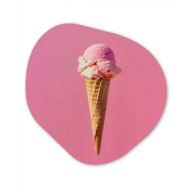 Hoorntje - Schepijs - Roze Wandcirkel Organisch Forex 3mm klein -3d