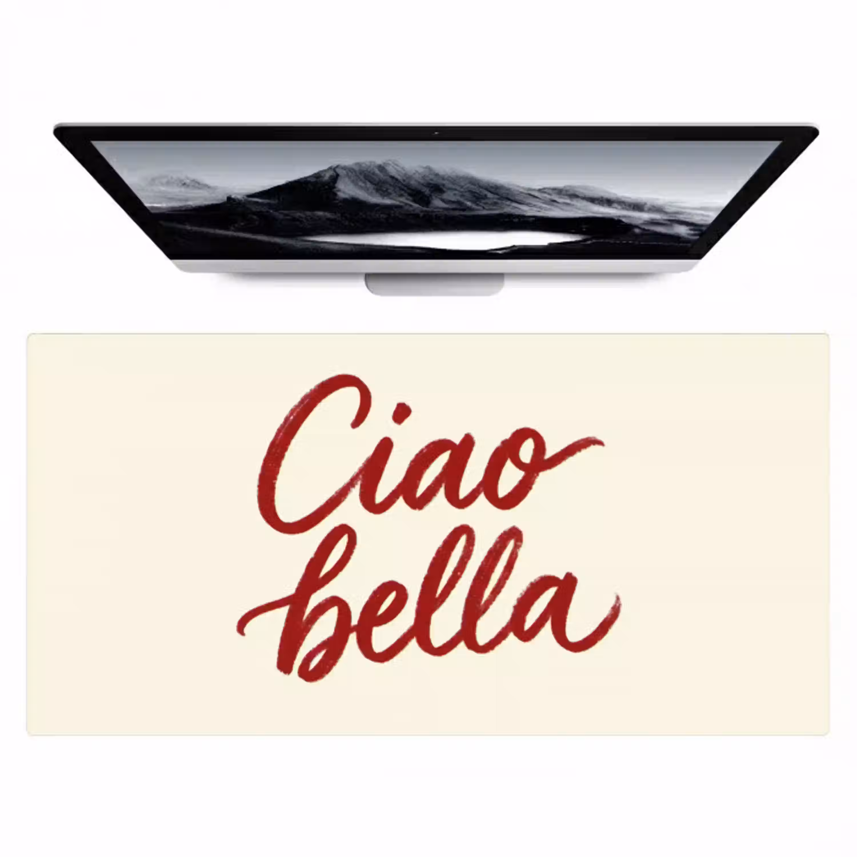 Ciao bella - Rood - Wit - Minimalistisch Muismat XXL klein -zzz3d