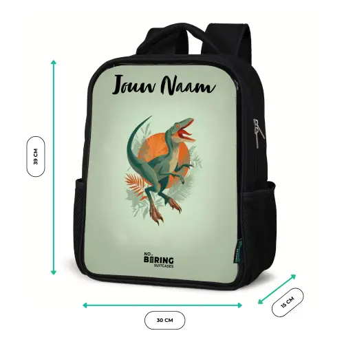 Dier - Dino - Natuur Rugzak - Zwart middel -productfoto_formaten