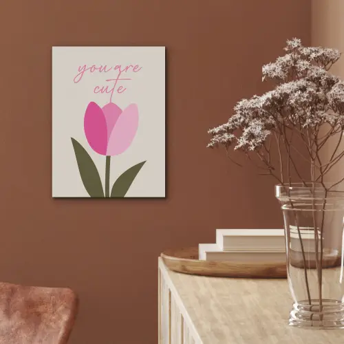 Tulp - Roze - Valentijn - Bloem PET vilt klein -sfeer4