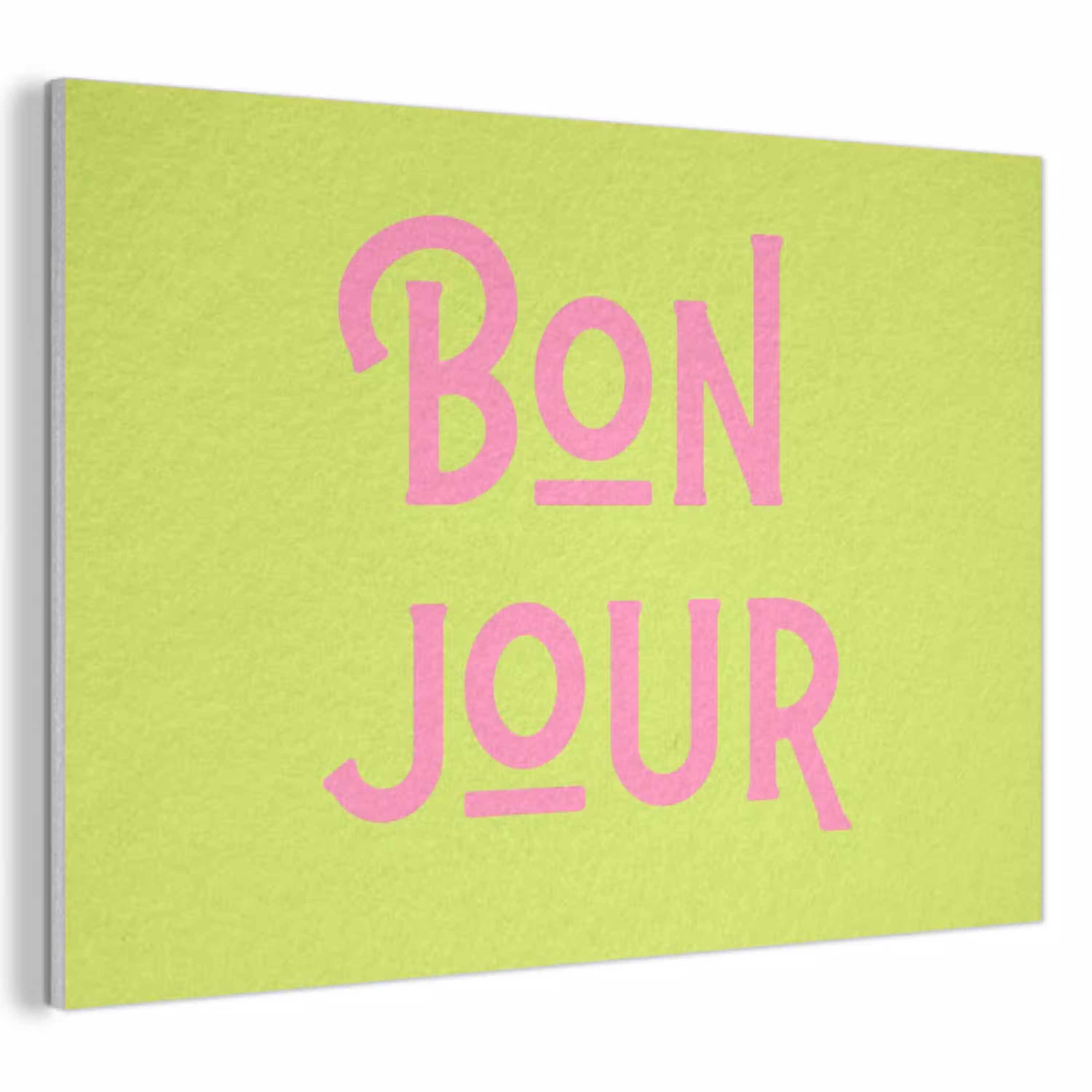 Groen - Roze - Bonjour - Art PET vilt klein -3d
