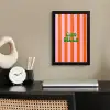 Strepen - Oranje - Verticaal - Ciao bella fotolijst zwart zonder passe partout klein -sfeer1