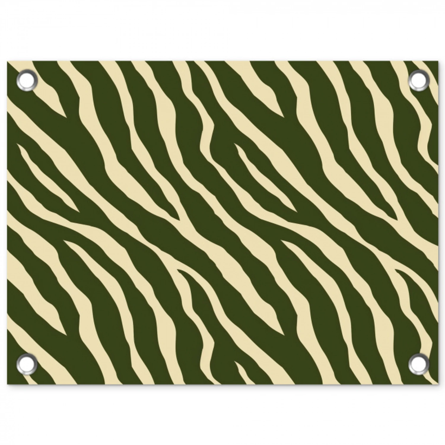 Zebra - Patroon - Groen tuinposter los doek klein 239 -3d