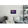 Wereldkaart - Kleurrijk - Graffiti Muursticker klein -slaapkamer