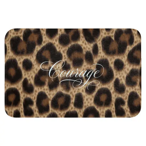 Luipaardprint - Bruin - Courage - Sierlijk Badmat klein -3d