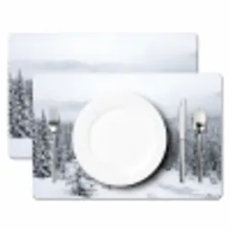 Rivier - Bevroren - Landschap - Winter Placemat vinyl groot -zzsfeer2_Kitchenyeah-website
